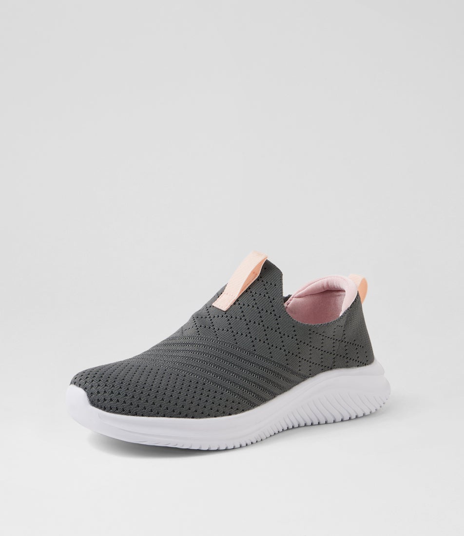 Bethie Grey Pink Knit Sneakers