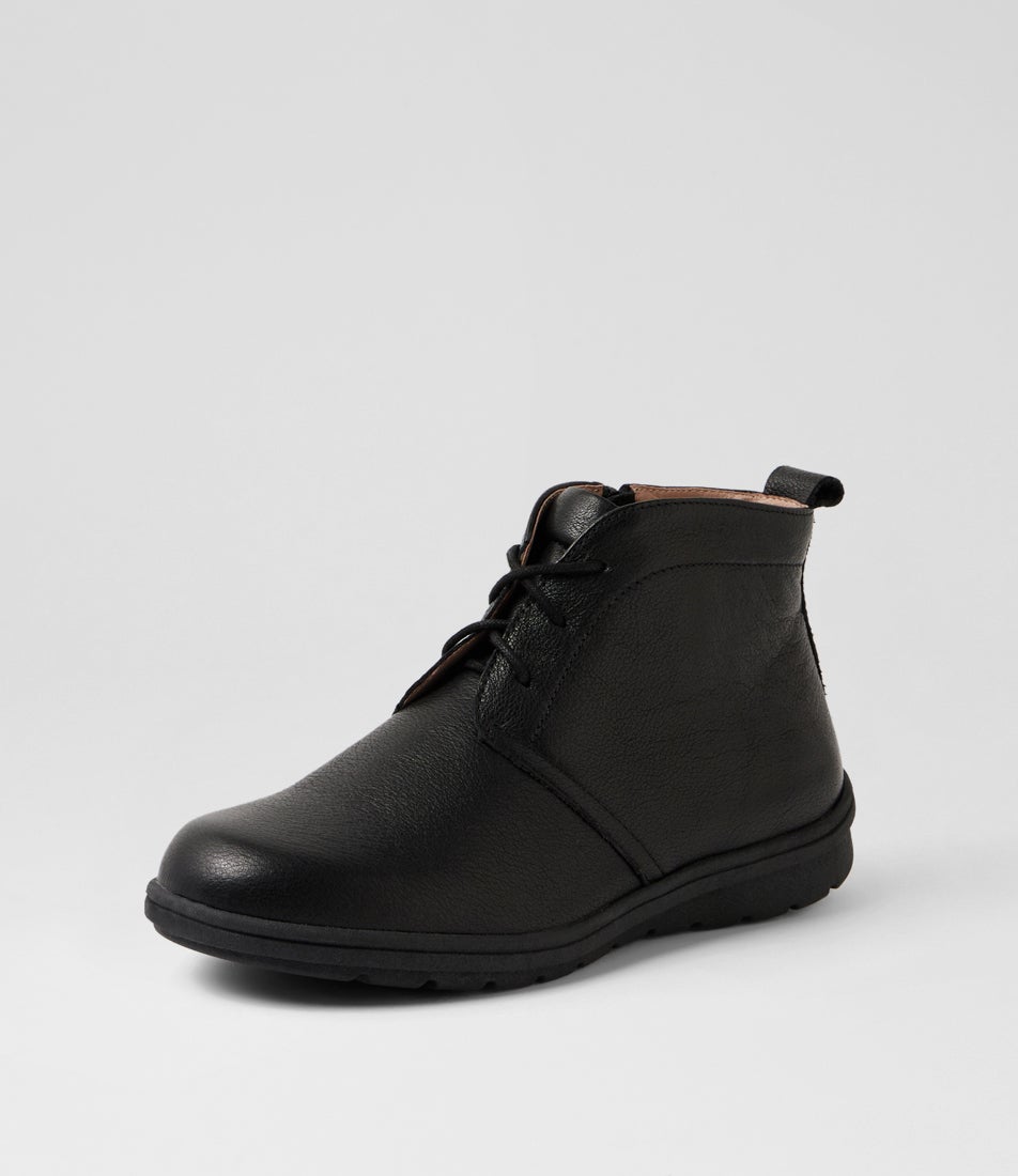 Maylas Black Leather Ankle Boots Maylas Black Leather Ankle Boots