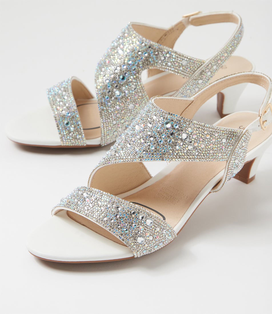 Drews Silver White Jewels Sandals