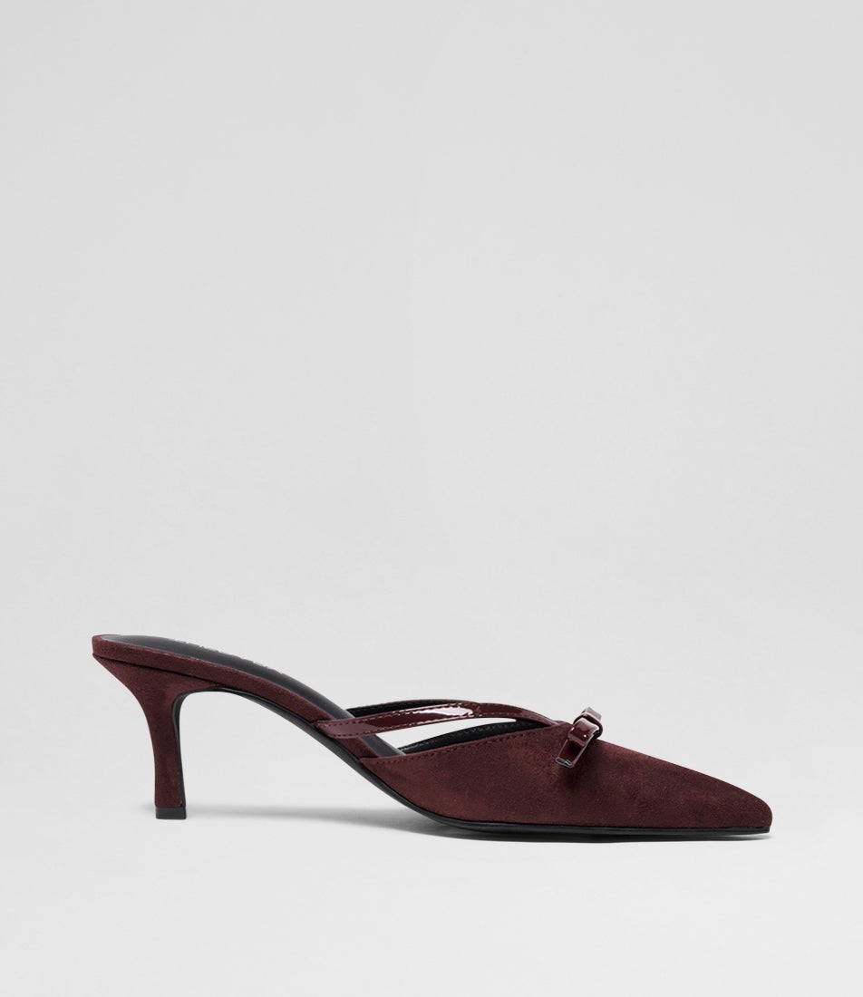 Jojo Bordeaux Microsuede Pump Heels