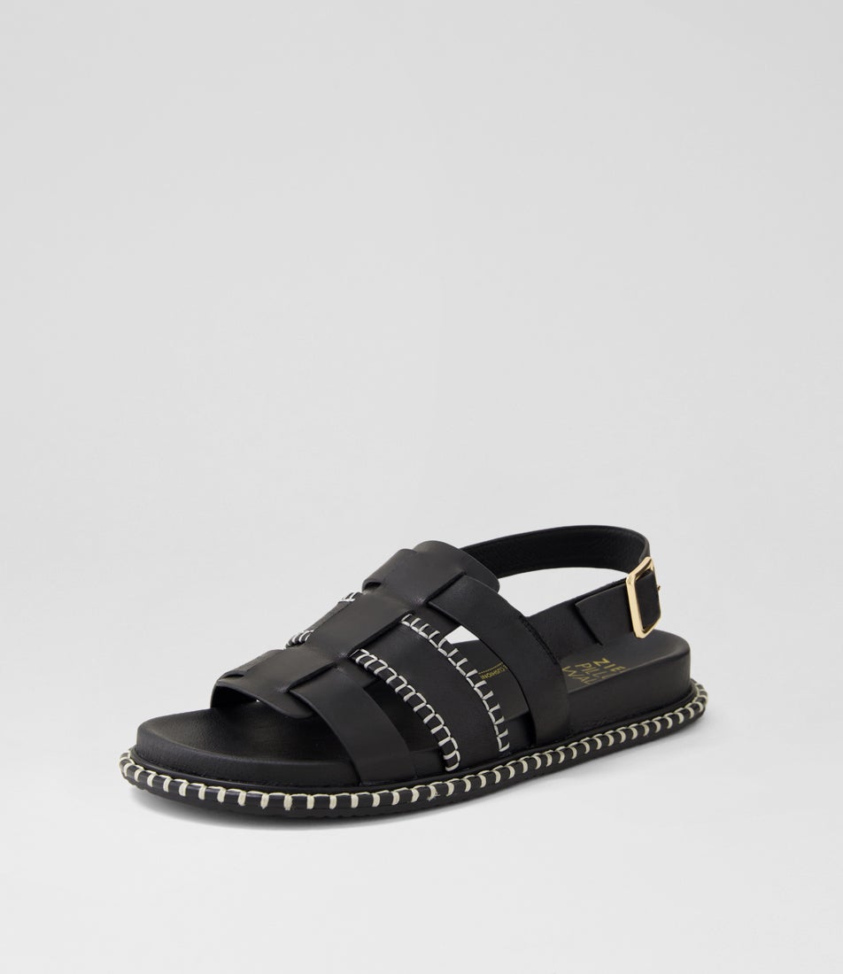 Ihoppe W Black Leather Sandals