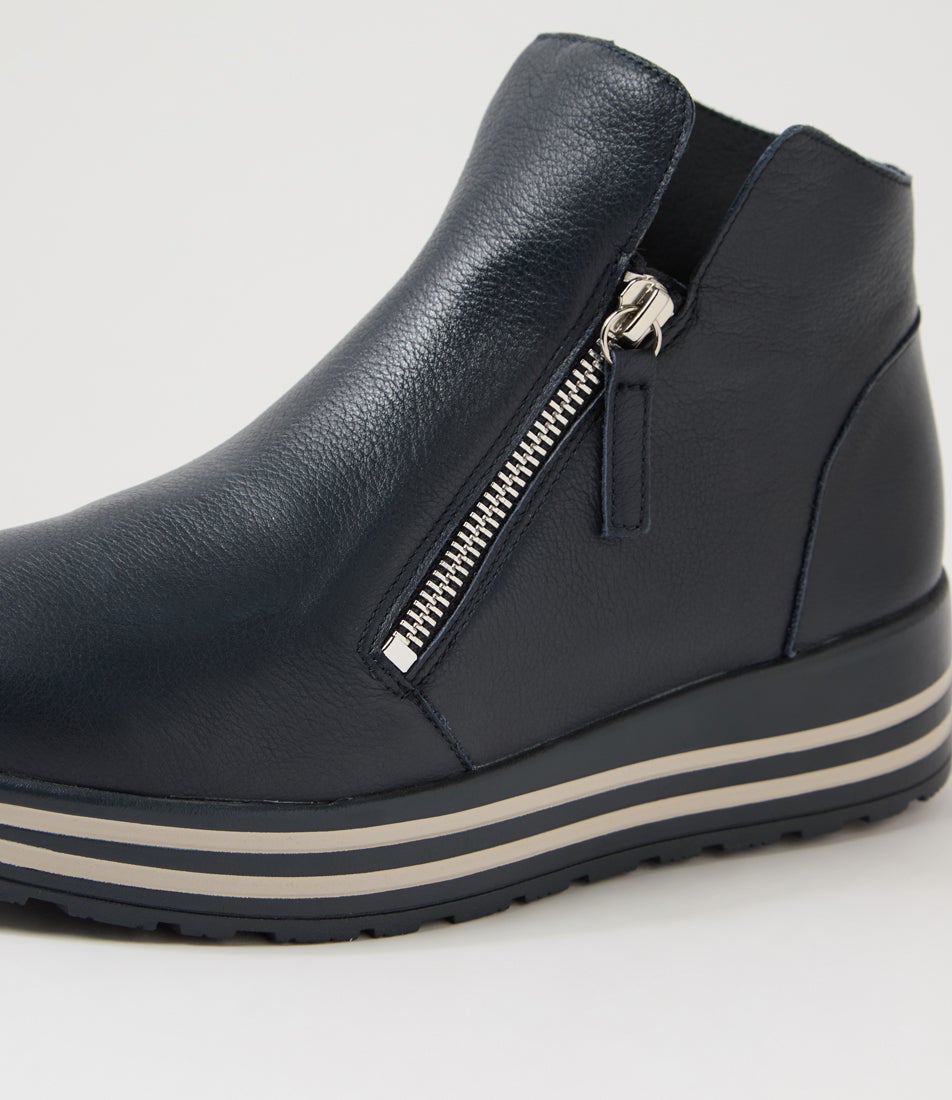 Vimma Xf Navy Leather Ankle Boots