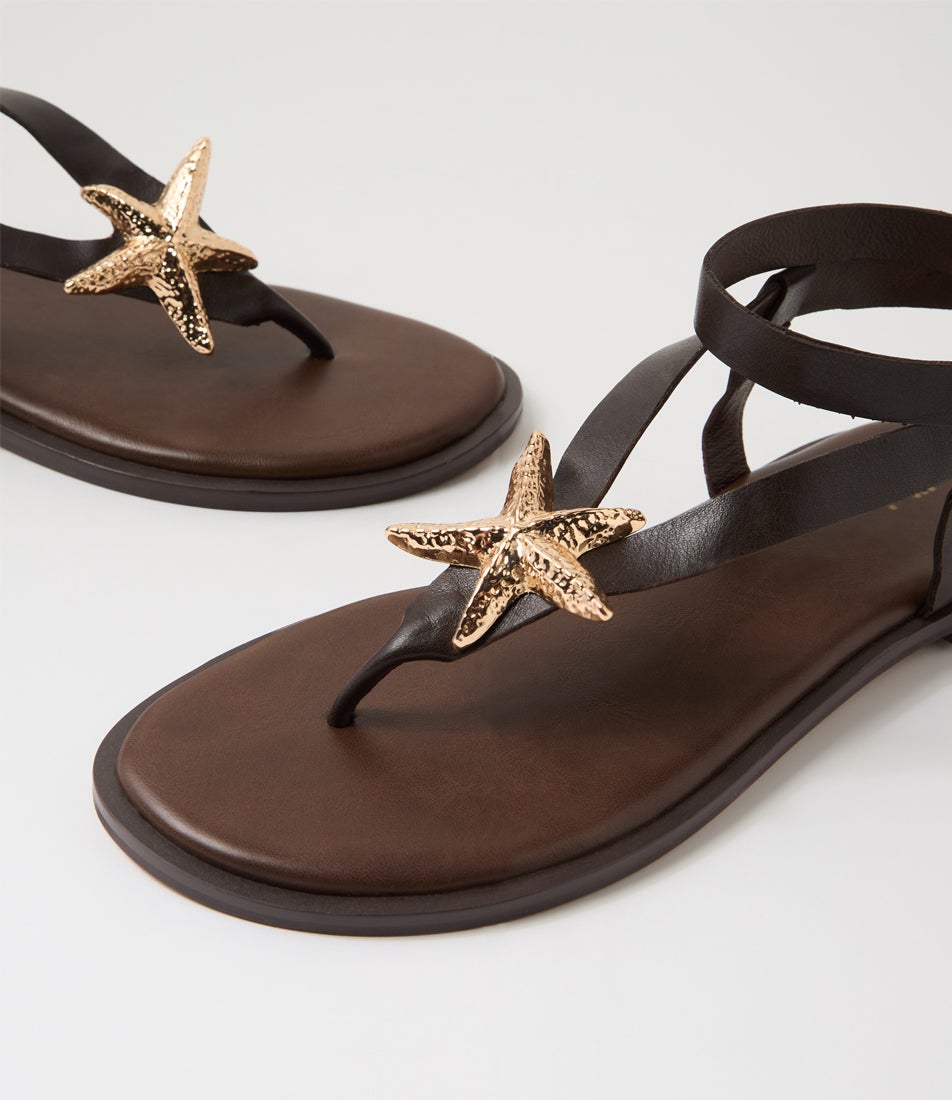 East Brown Leather Thongs