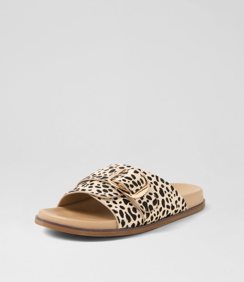 Swift Leopard Leather Slides