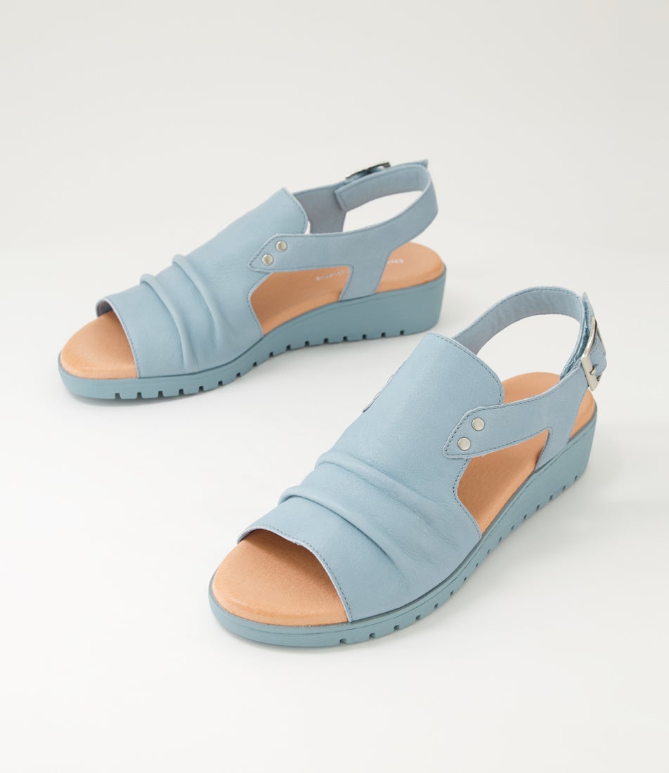 Madis Denim Leather Sandals