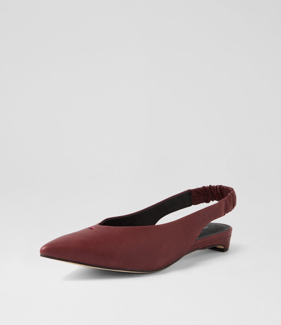 Danera Wine Leather Flat Shoes