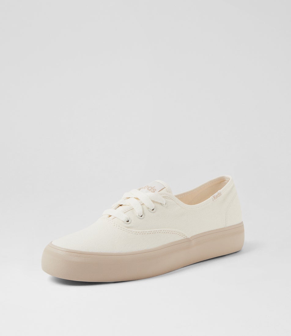 Champion Laceup Natural Canvas Sneakers Champion Laceup Natural Canvas Sneakers