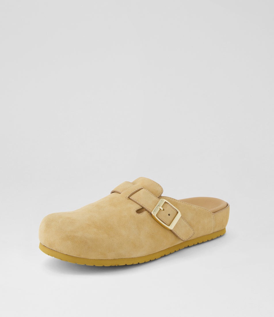 Zoris Camel Suede Mules