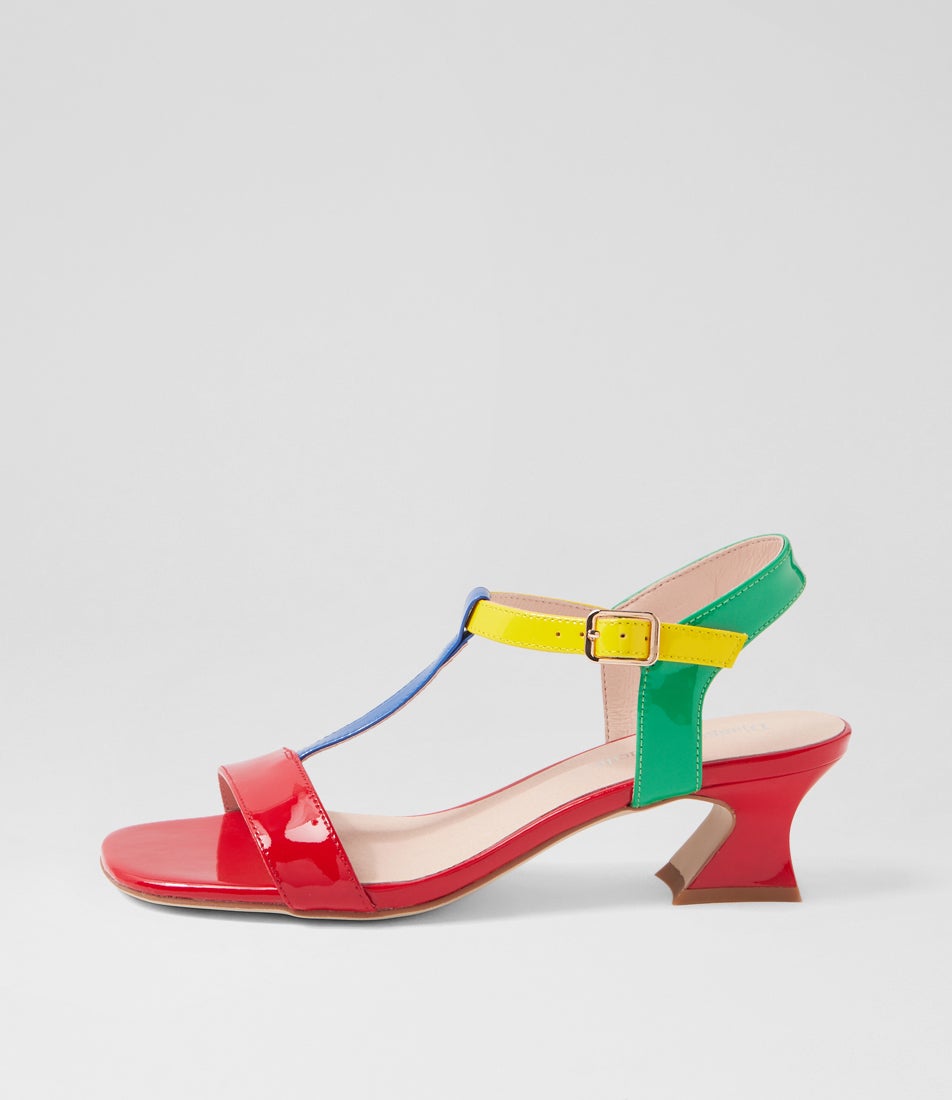 Wernice Red Multi Patent Leather Sandals