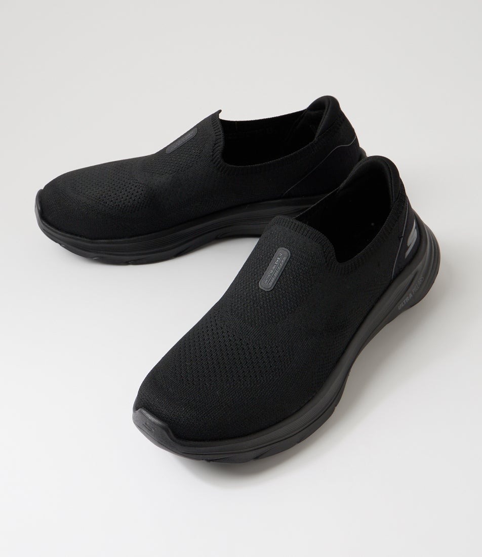 Go Walk 8 Black Fabric Sneakers