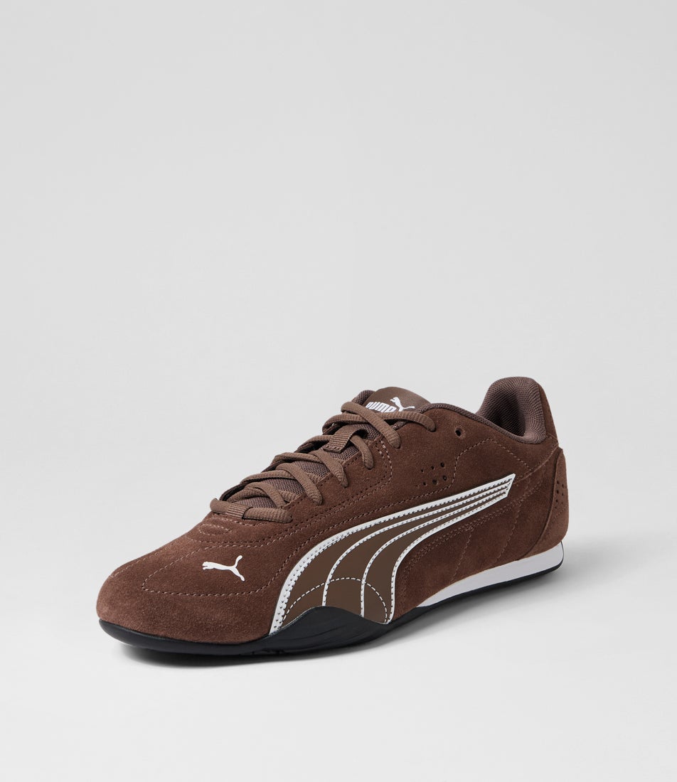 Catch M Flat Bronze White Fabric Sneakers