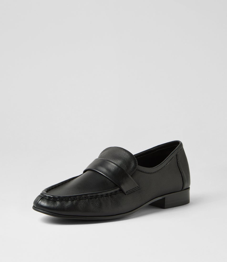 Kylie Black Leather Loafers