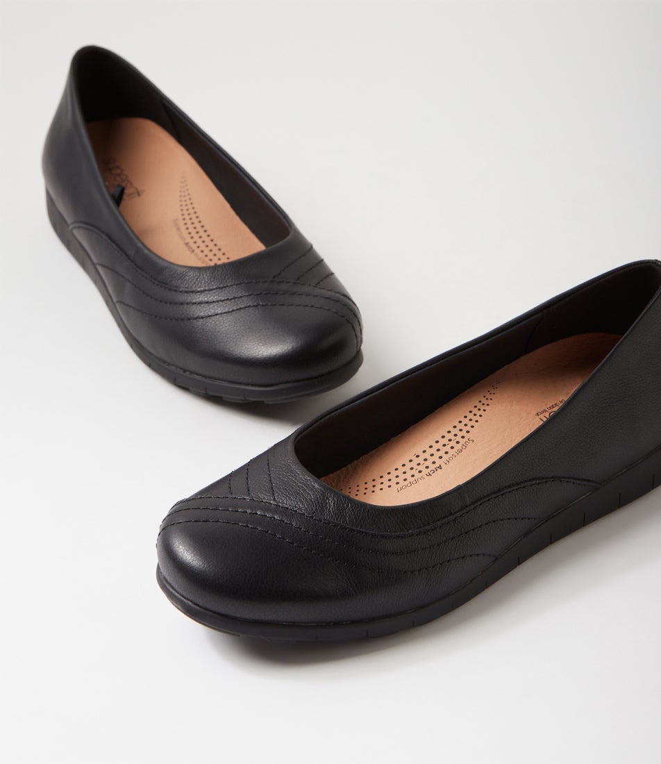 Beca Black Wide Fit Leather Ballet Flats Beca Black Wide Fit Leather Ballet Flats