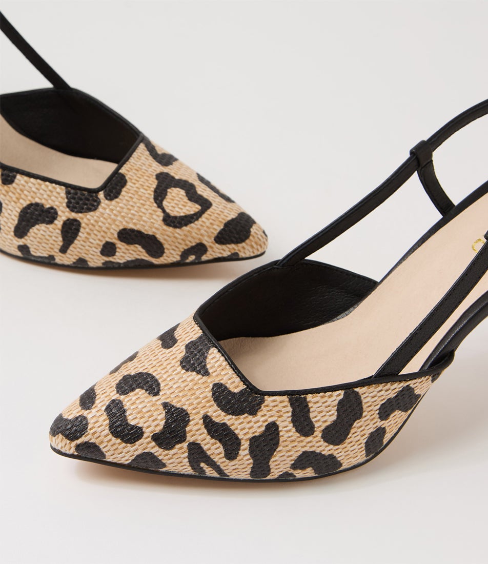 Belgin Light Leopard Black Fabric Heels Belgin Light Leopard Black Fabric Heels