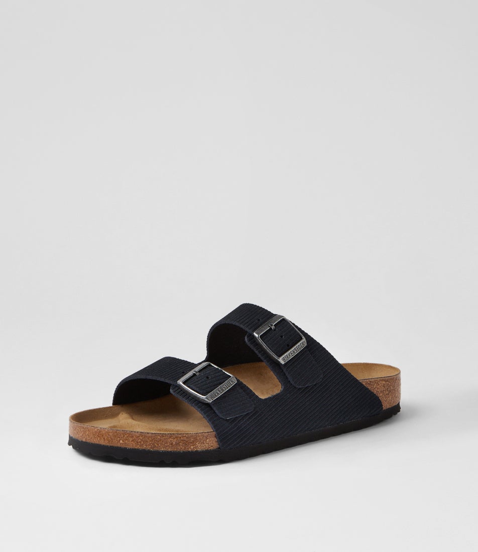 Arizona Corduroy Mens Midnight Suede Slides