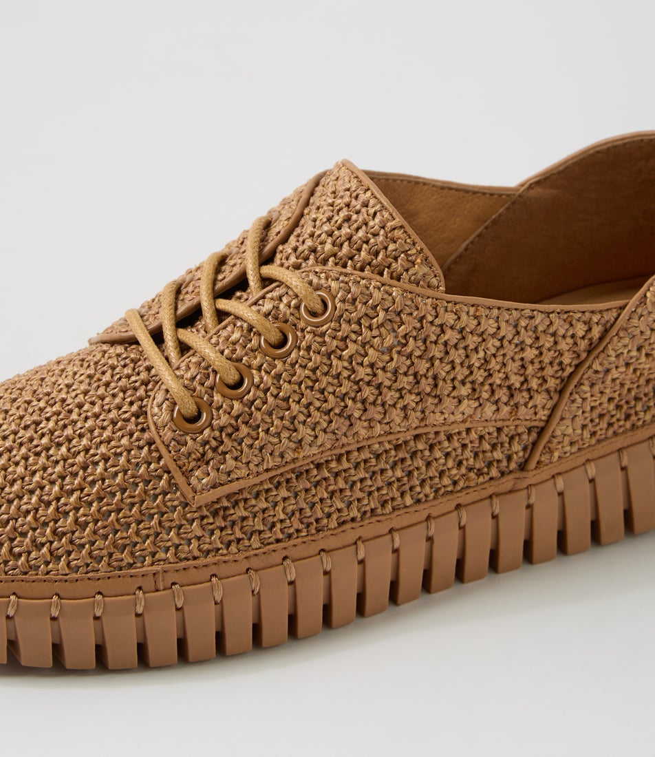 Hamburg Coffee Synthetic Raffia Sneakers