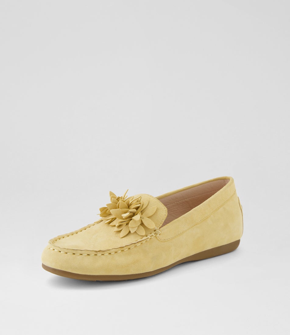 Errin Lemon Suede Flat Shoes