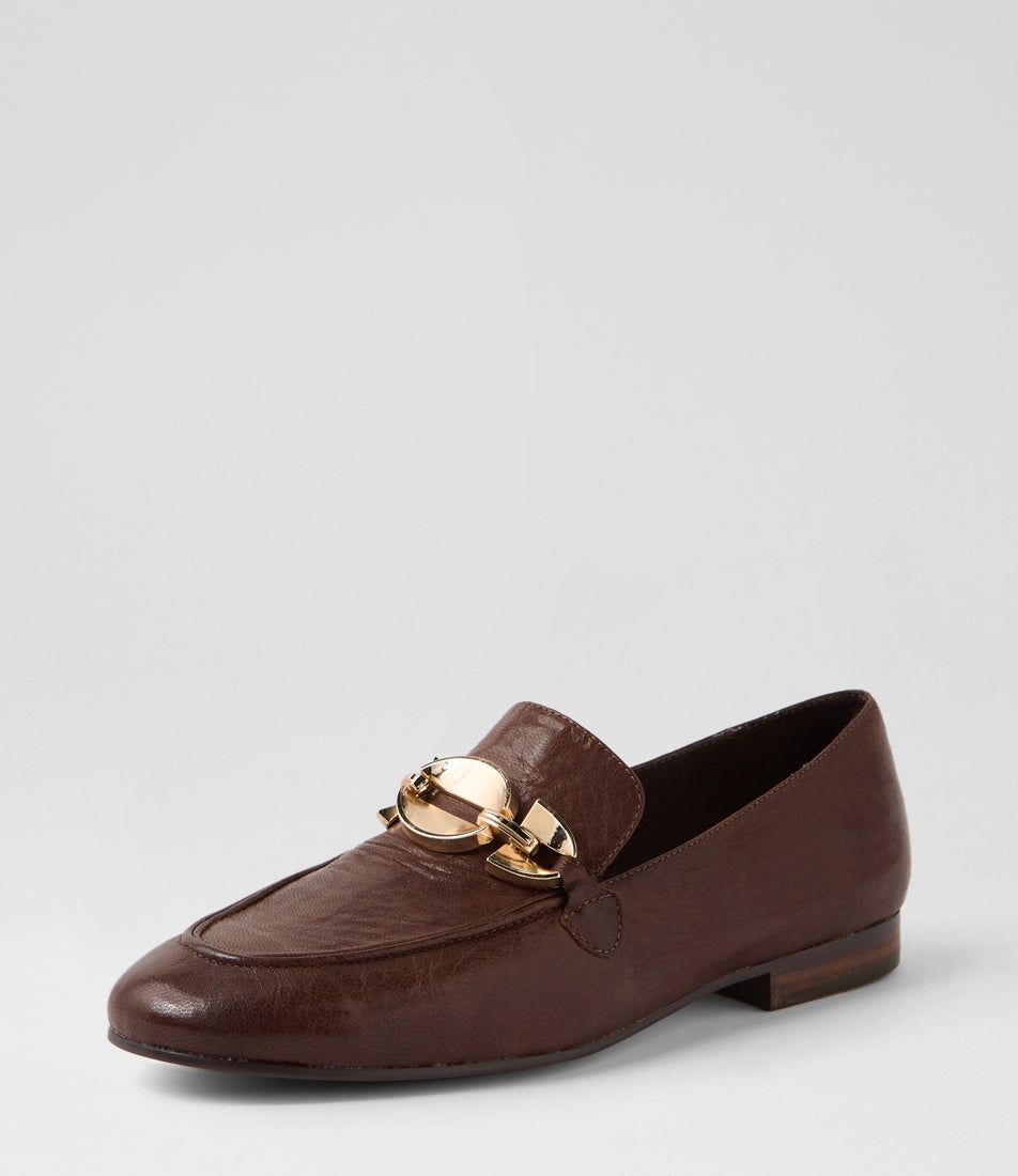 Ilysa Choc Polish Leather Loafers