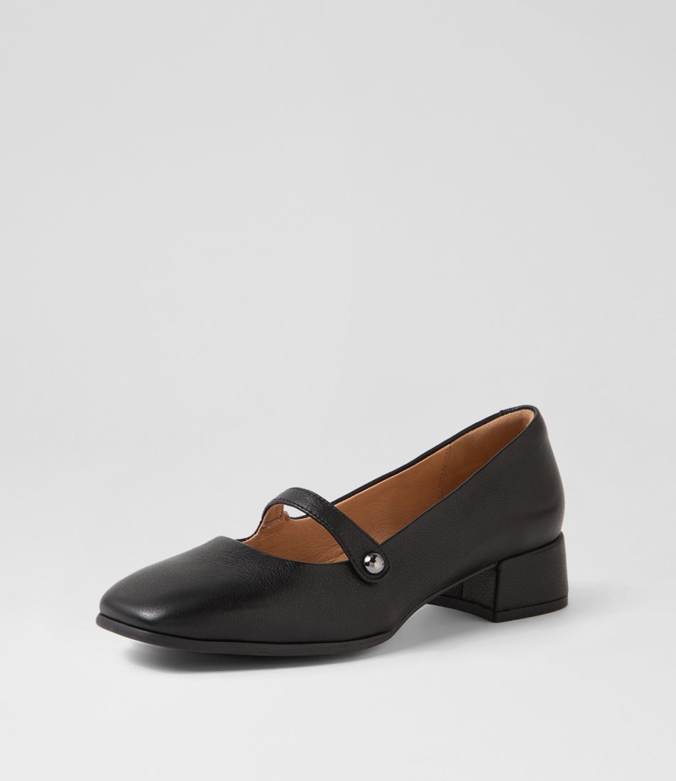 Teacher Black Leather Heels