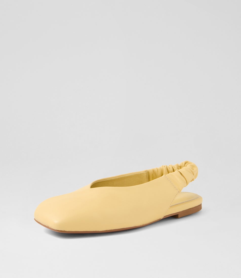Breetny Lemon Leather Flat Shoes