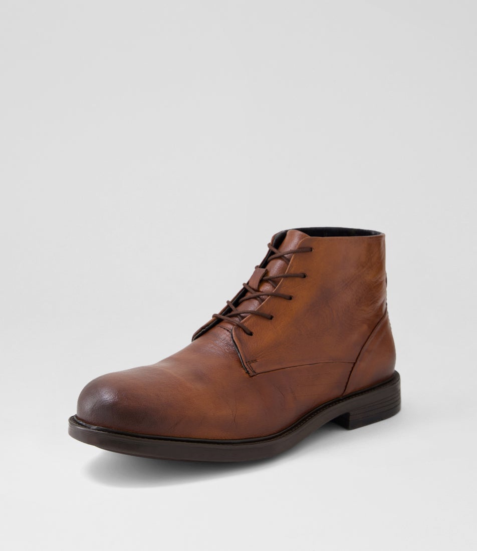 Quota Brown Leather Lace Up Boots