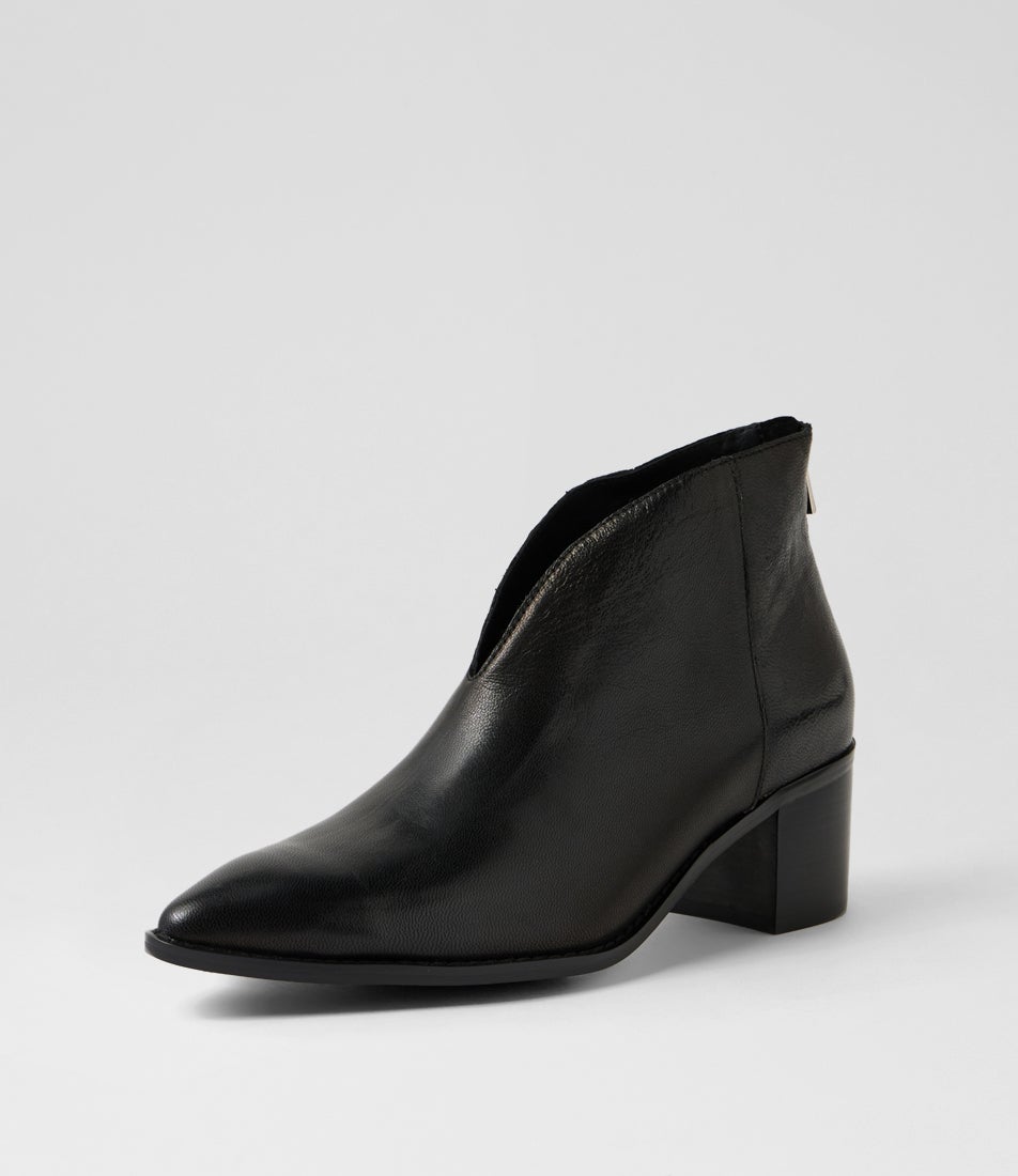 Fernada Black Polish Leather Ankle Boots Fernada Black Polish Leather Ankle Boots