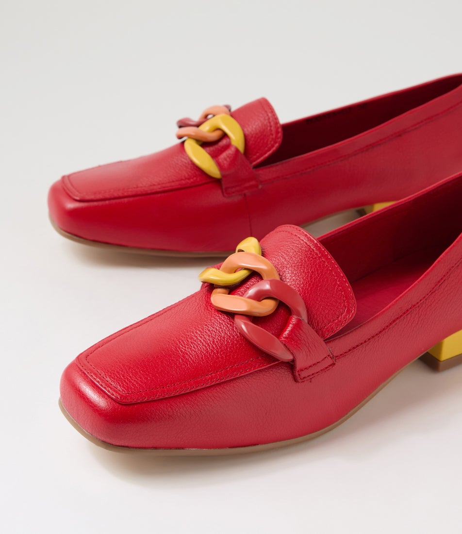 Boosta Red Leather Heels
