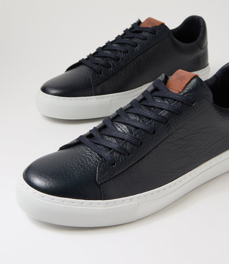Slate Navy Leather Sneakers