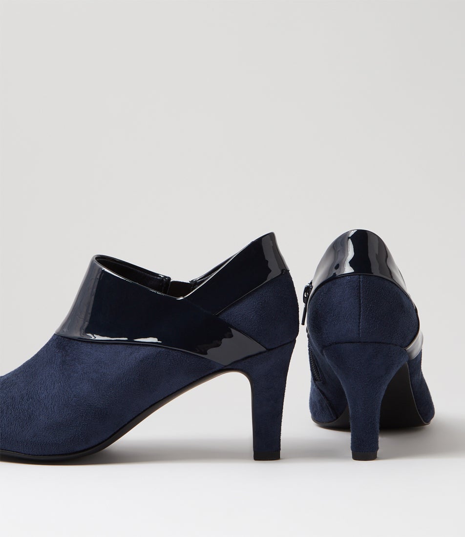 Ilonda W Navy Microsuede Patent Pu Heels Ilonda W Navy Microsuede Patent Pu Heels