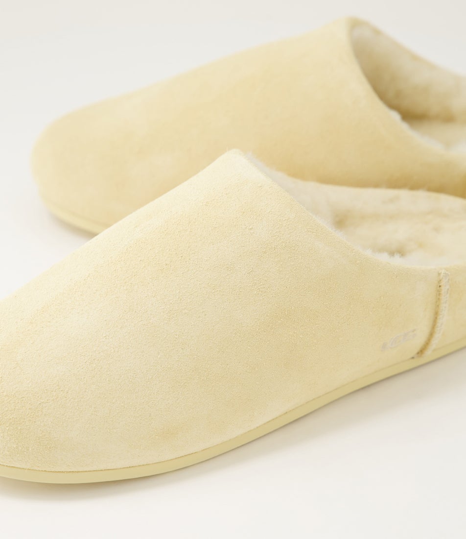Elea Slip On Pale Buttercup Suede Slippers Elea Slip On Pale Buttercup Suede Slippers