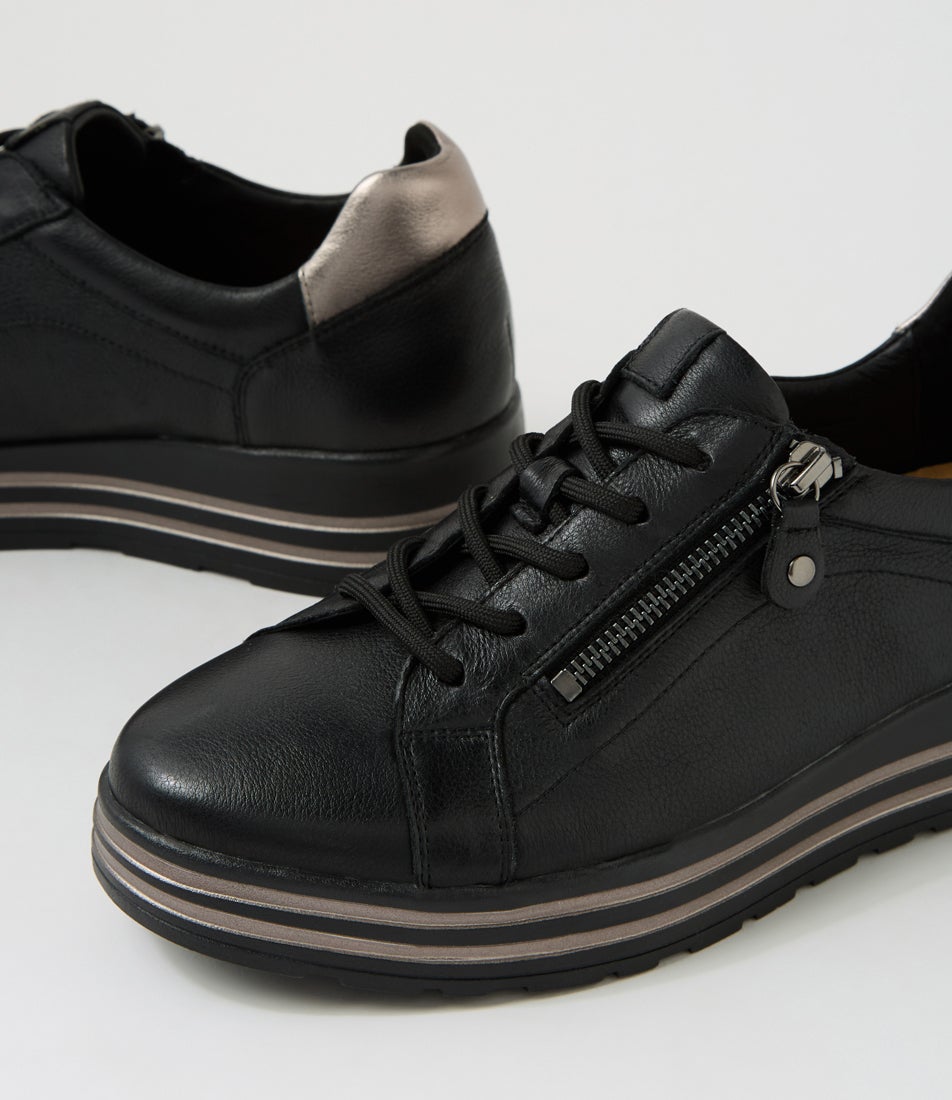 Vamra Xf Black Pewter Leather Sneakers