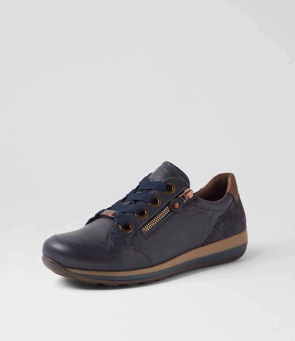 Osaka 87 Navy Nut Tan Leather Sneakers