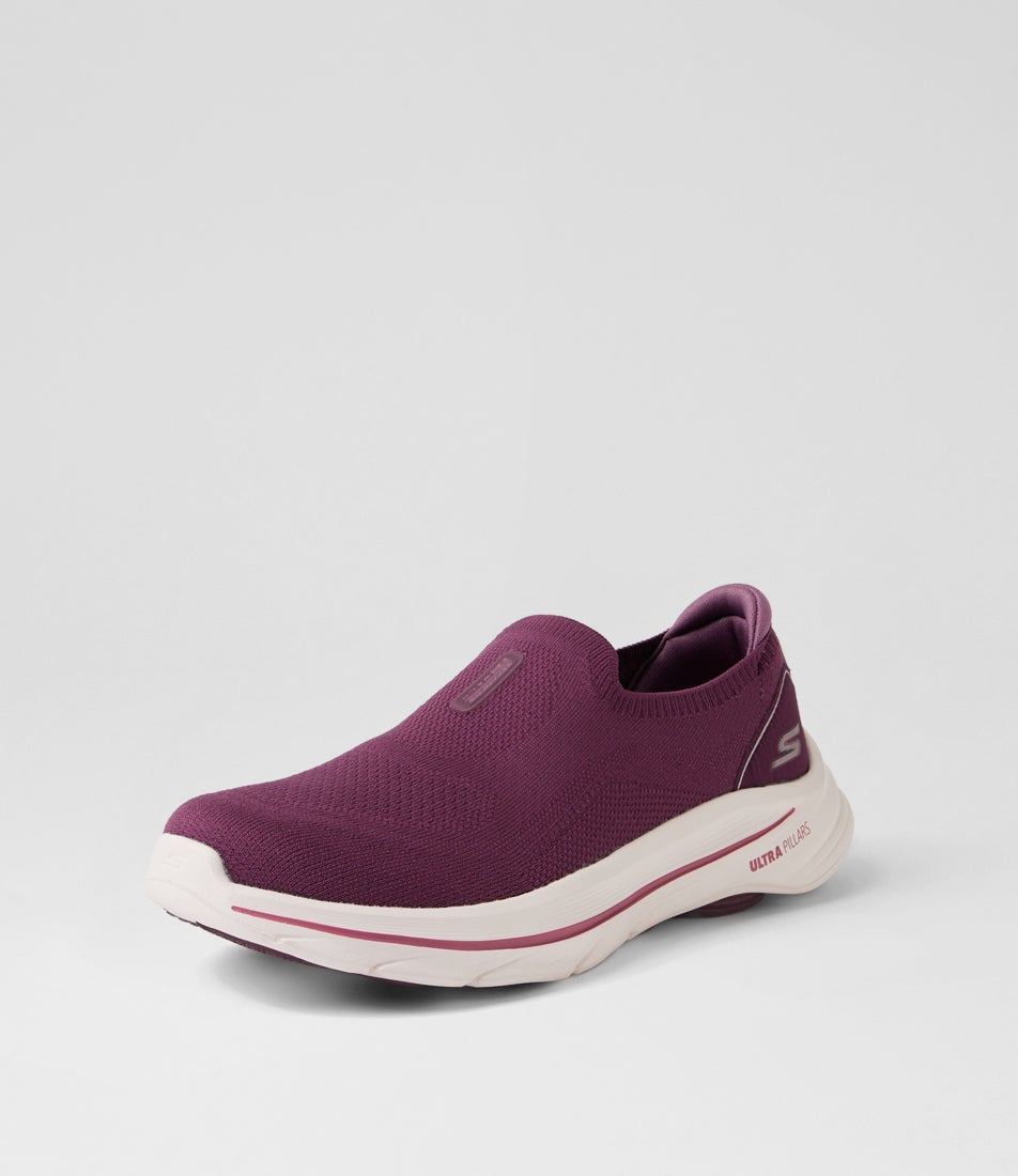 Go Walk 8 Burgundy Mesh Sneakers