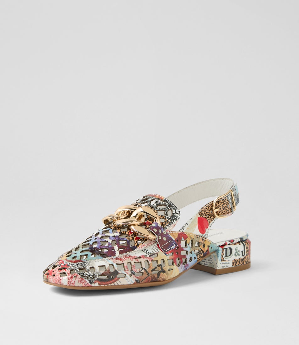 Vooper Collage Print Patent Leather Heels