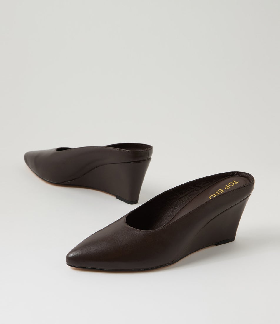 Catcha Choc Leather Wedges