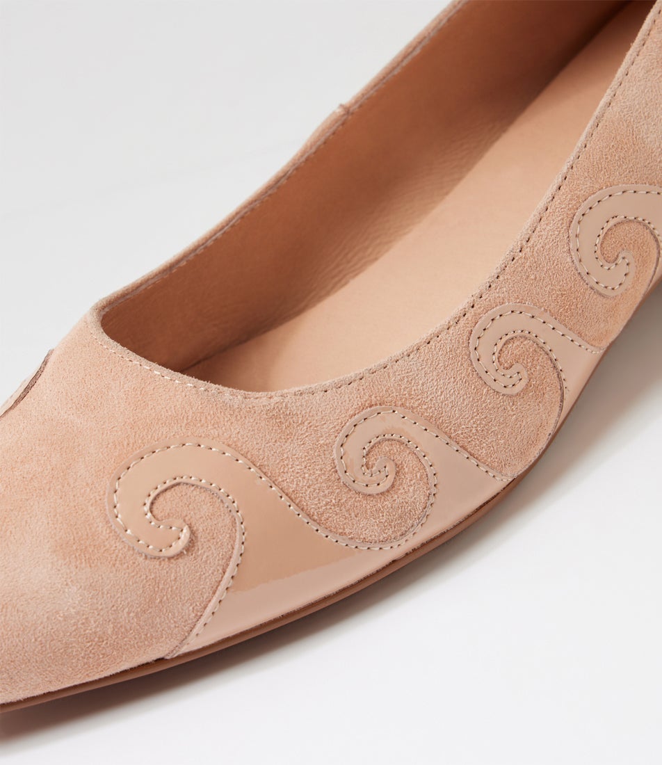 Everests Cappuccino Suede Patent Ballet Flats