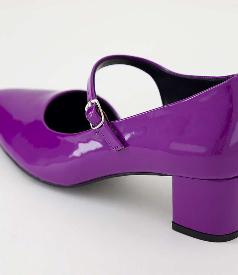 Fimmy Eggplant Patent Pu Heels