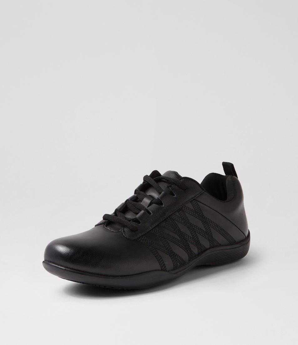 Greer Black Leather Sneakers