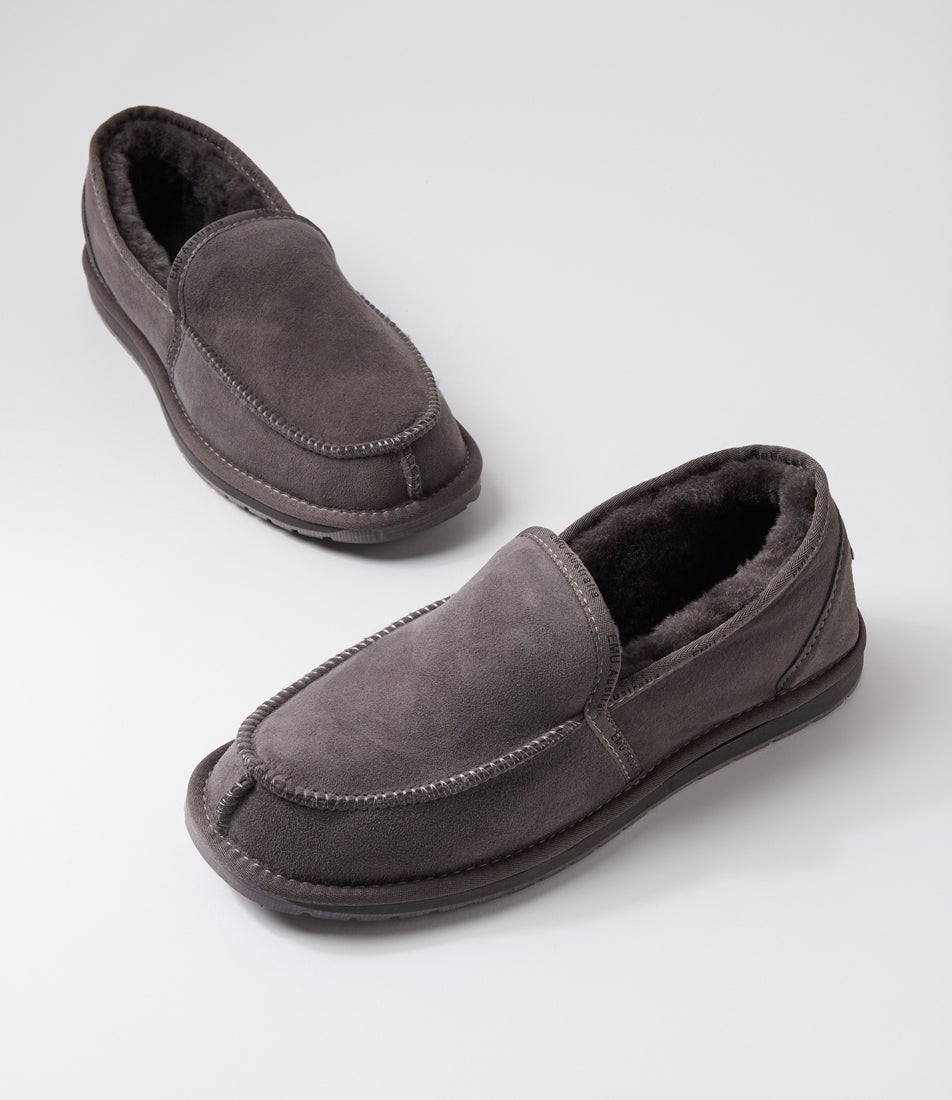 Platinum Hume Charcoal Sheepskin Slippers