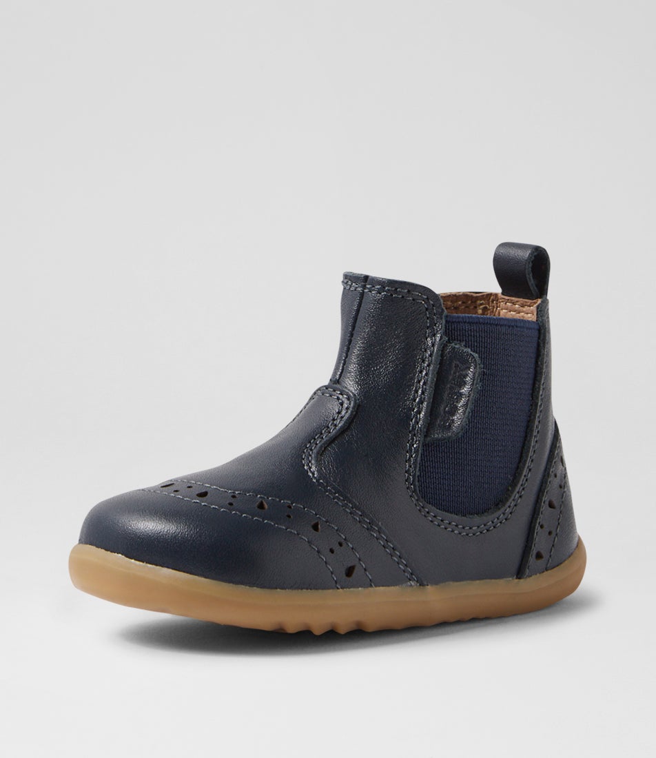 Su Billie Toddler Navy Leather Ankle Boots