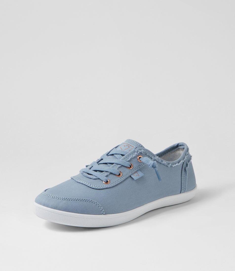 Mynka Denim Blue Canvas Lace Ups Sneakers