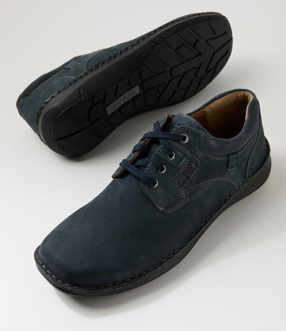 New Anvers 36 Indigo Nubuck Lace Up Flats