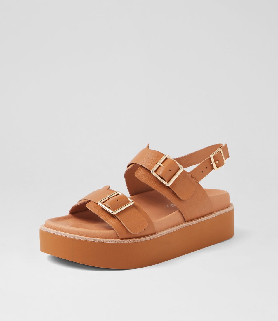 Guvnays Dark Tan Leather Sandals