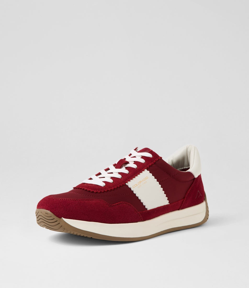 Larny Maroon Suede Nylon Sneakers