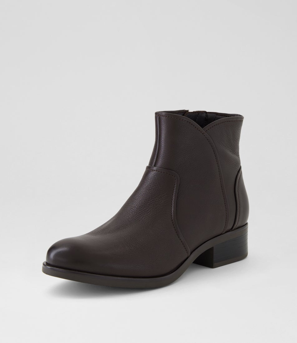 Eleanors Dark Brown Leather Ankle Boots