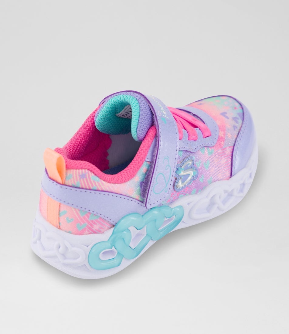 Heart Lights Toddler Lavender Multi Fabric Wedge Sneakers