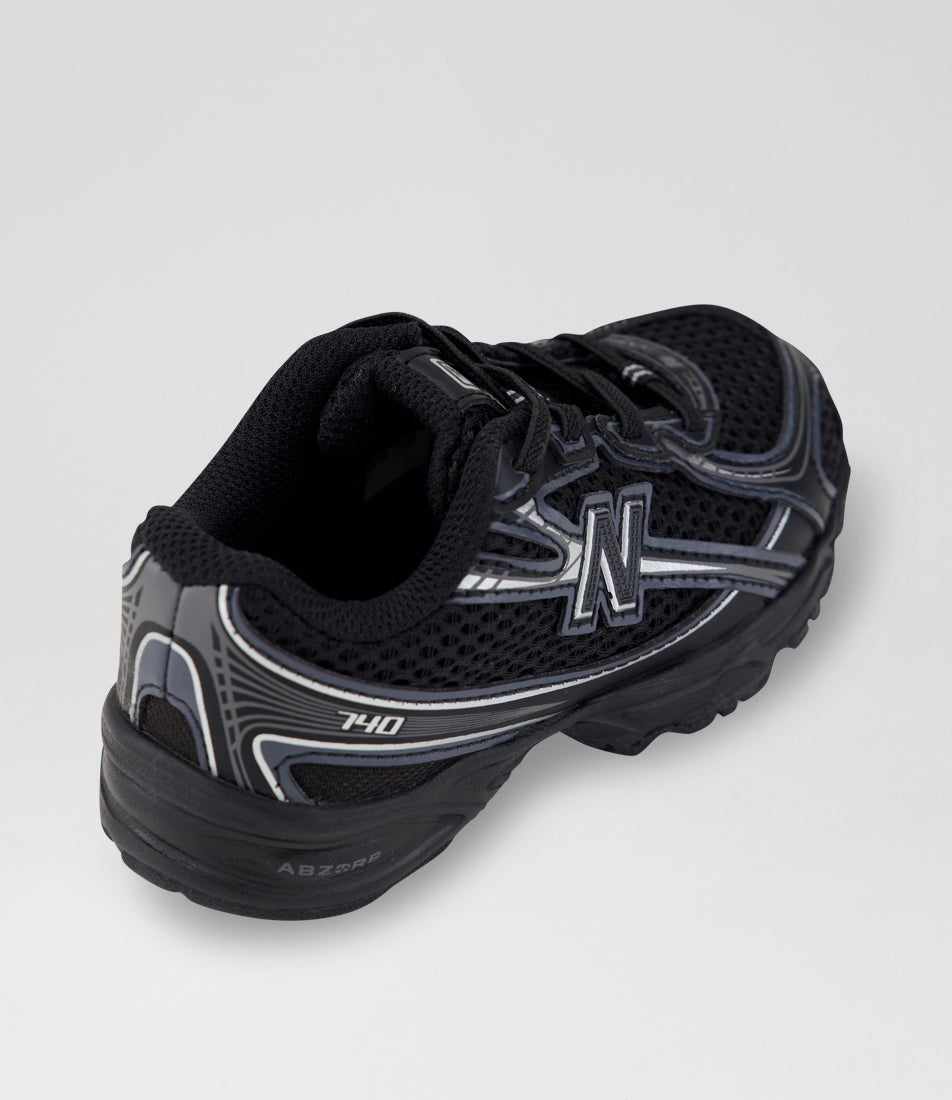 740 Toddler Black Silver Metallic Fabric Sneakers
