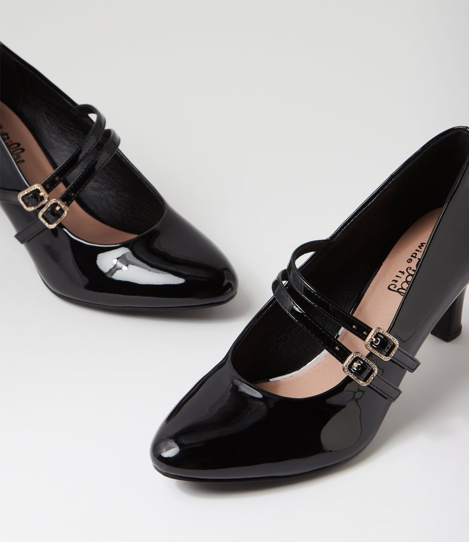 Isola W Black Patent Pu Heels