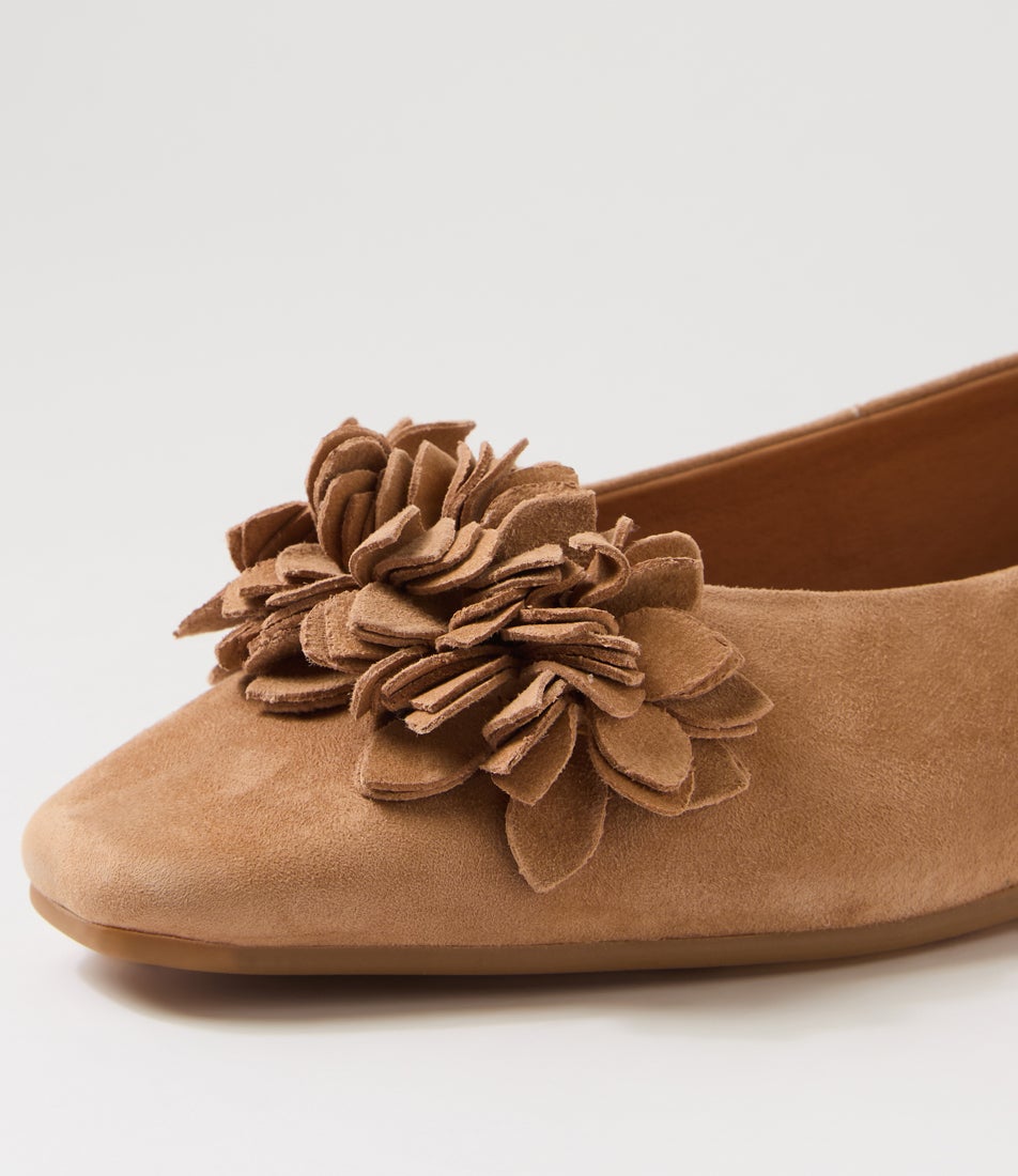 Khloes Cappuccino Suede Flat Shoes