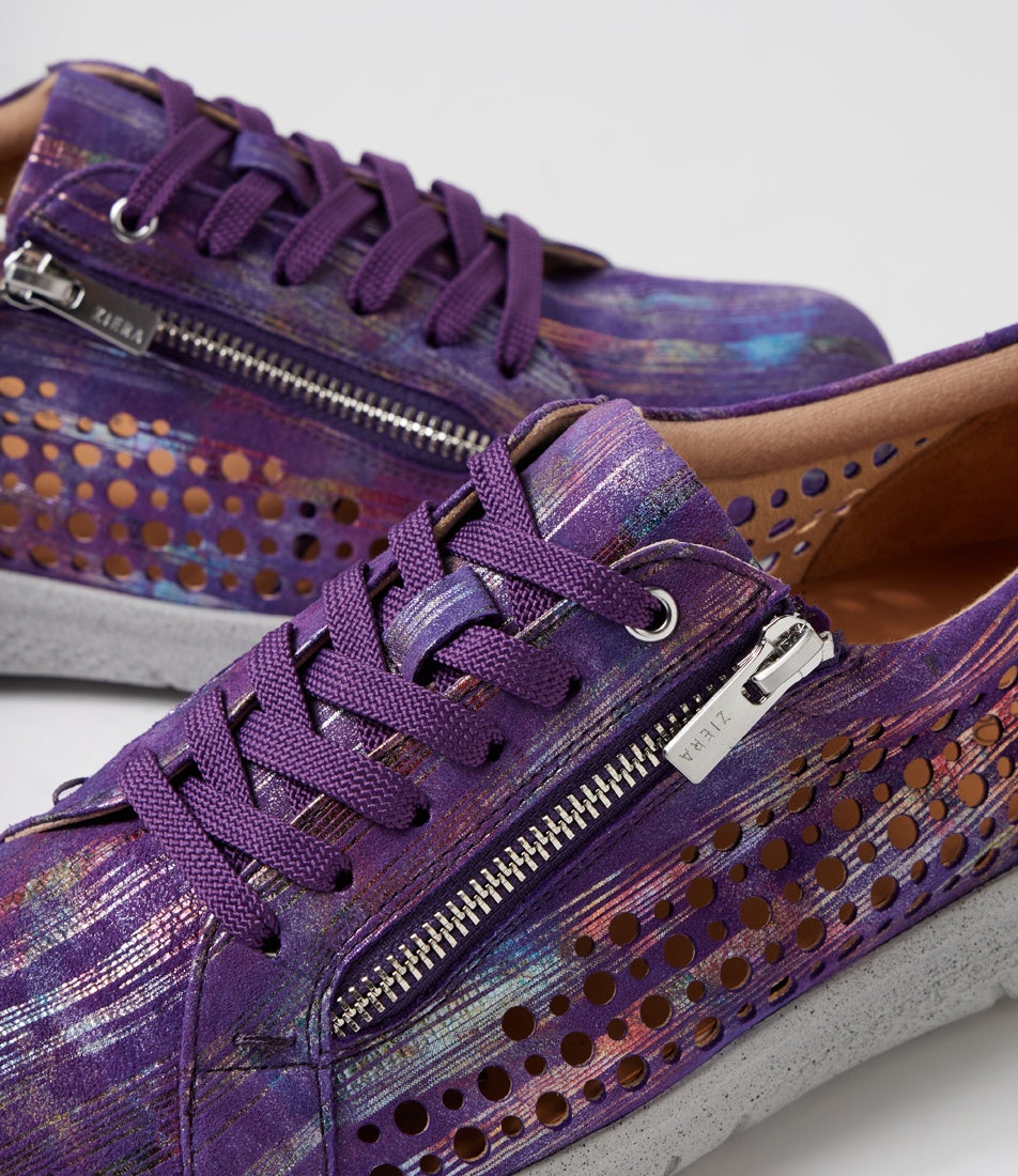 Shovo Xf Purple Brush Leather Sneakers Shovo Xf Purple Brush Leather Sneakers